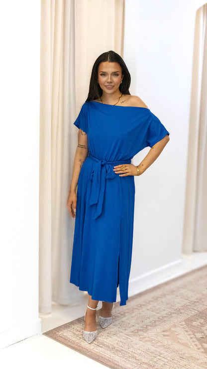 LOOSE FIT STRETCH MIDI DRESS
