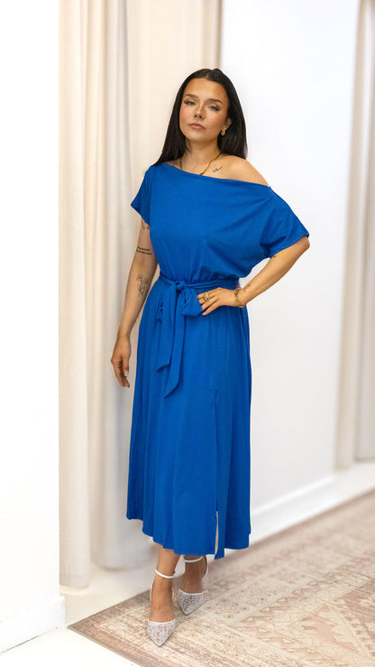 LOOSE FIT STRETCH MIDI DRESS