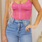 NEW MAEVE CORSET LACE TOP (HOT PINK)