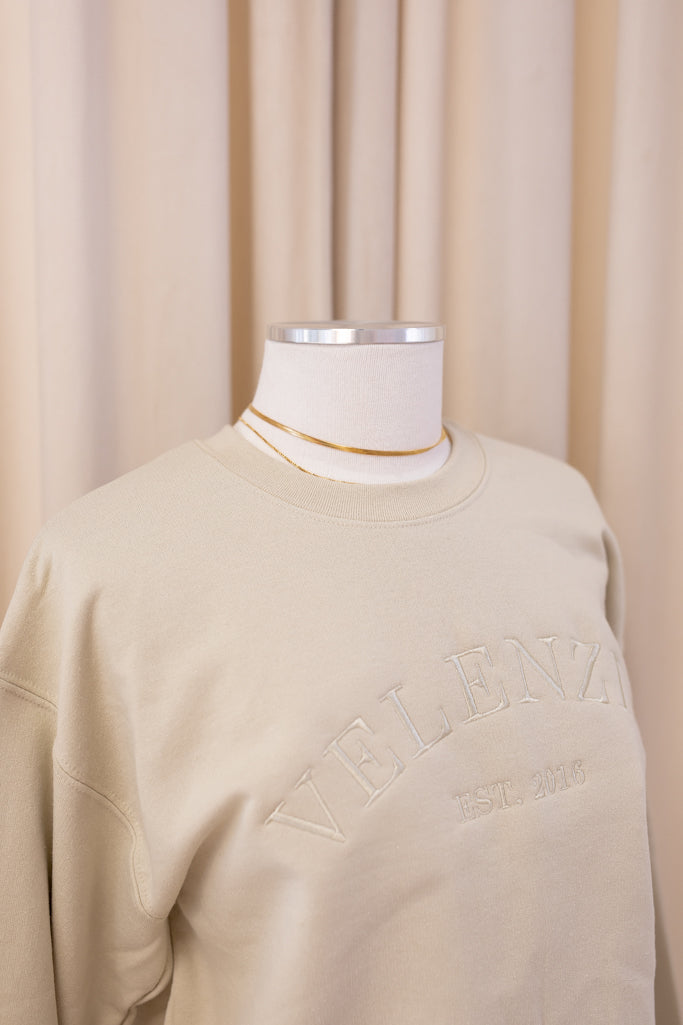 VELENZIA 2016 CREW NECK SWEATER (LIGHT BEIGE)