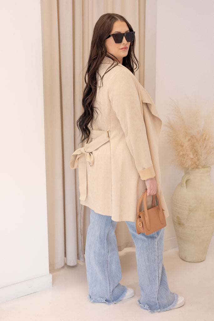 NEW OLIVIA SUEDE TIE UP JACKET (TAUPE)