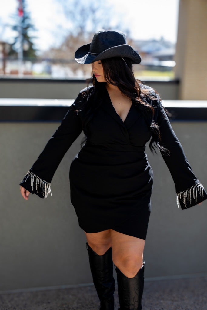 NEW MASON MINI FRINGE DRESS (CURVY)