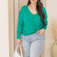 NEW KELSEY RIBBED BATWING SWEATER (GREEN)