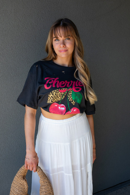 NEW CHERRY GRAPHIC T-SHIRT (BLACK)