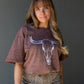 NEW ZARA GRAPHIC BULL T-SHIRT  (BROWN)