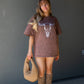 NEW ZARA GRAPHIC BULL T-SHIRT  (BROWN)