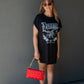 FREEBIRD GRAPHIC T-SHIRT MINI DRESS (BLACK)