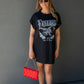 FREEBIRD GRAPHIC T-SHIRT MINI DRESS (BLACK)