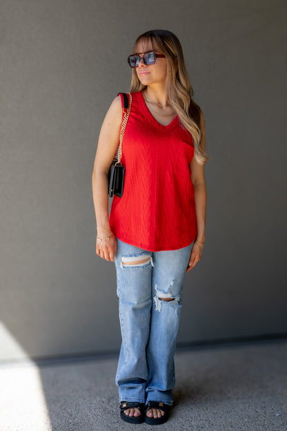 NEW TOVE SLEEVELESS TOP (RED)