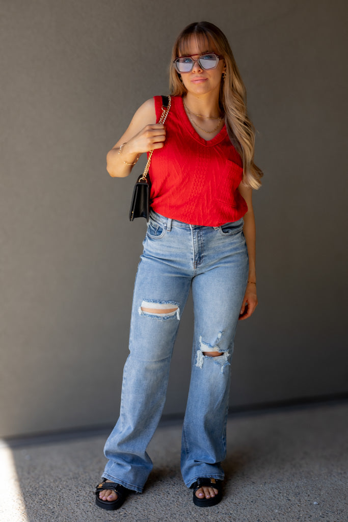 NEW TOVE SLEEVELESS TOP (RED)