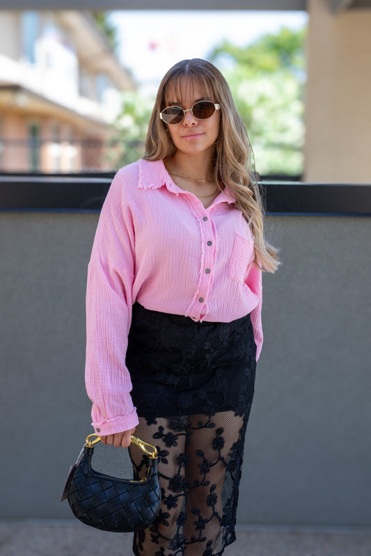 DARIA BUTTON UP SHIRT (PINK)