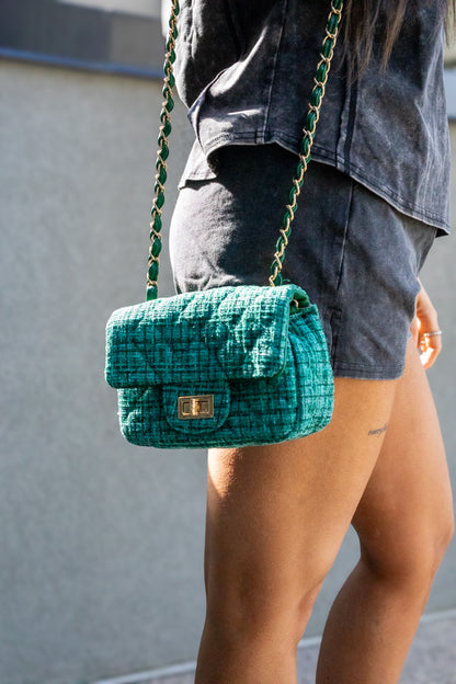 WHITNEY TWEED PURSE (GREEN)