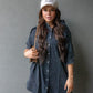 NATALIA MINI SHIRT DRESS (WASHED BLACK)