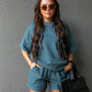 TALIN TWO PIECE SHORT SET (TEAL)