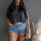 WYOMING CROP T-SHIRT (ASH BLACK)