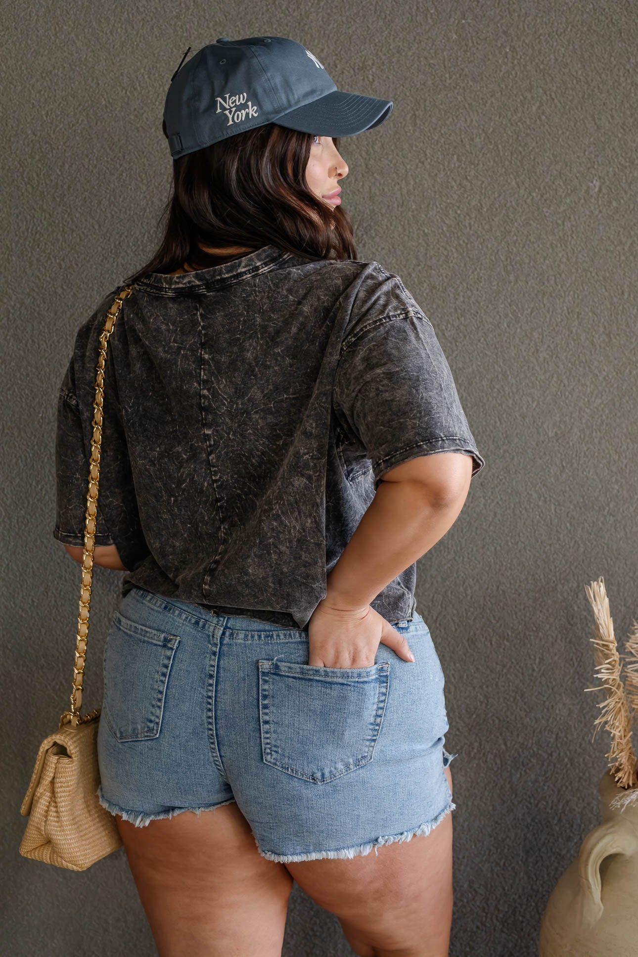 WYOMING CROP T-SHIRT (ASH BLACK)