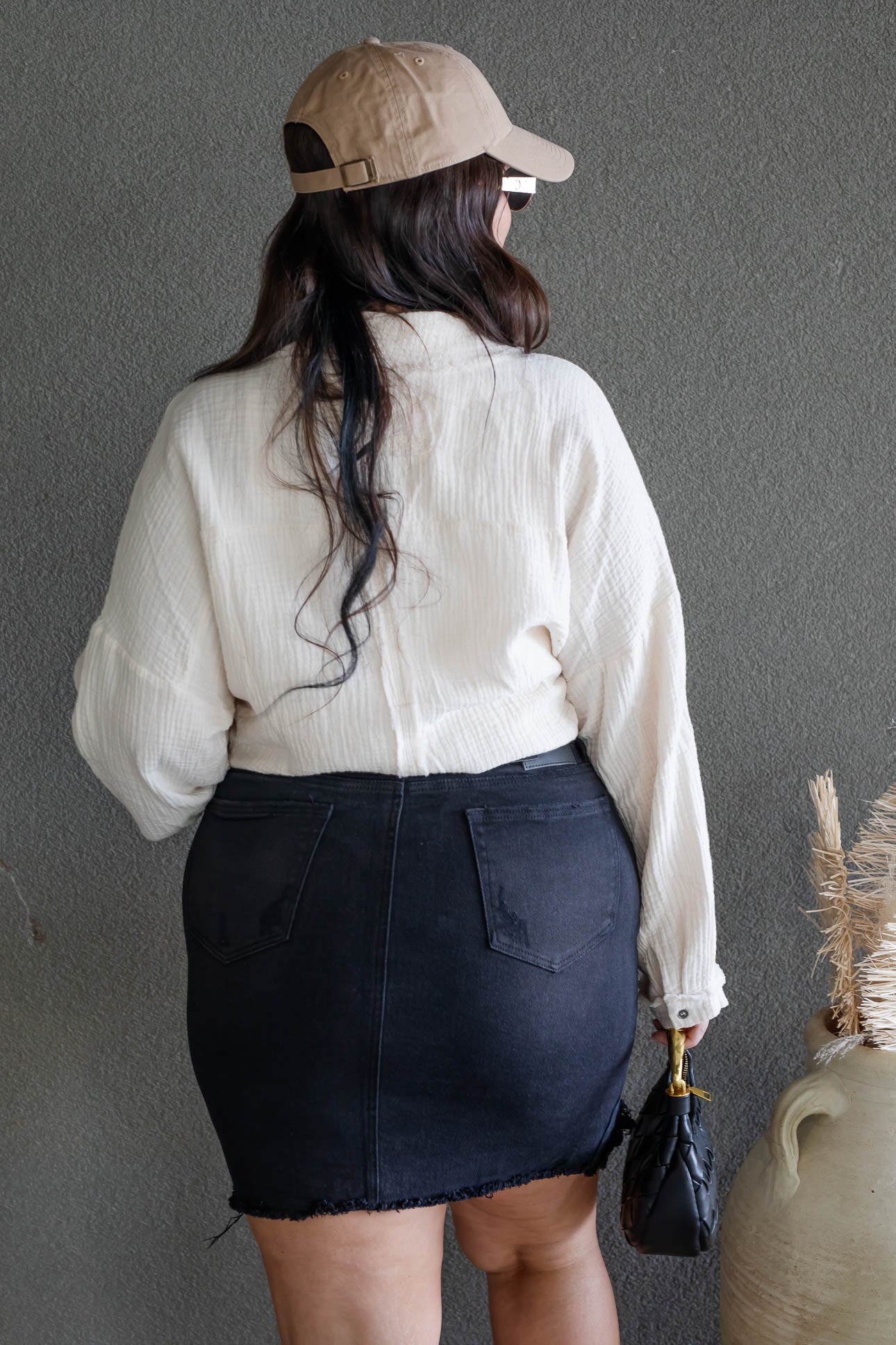 DARIA BUTTON UP GAUZE SHIRT (LIGHT BEIGE)