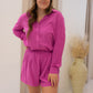 NEW HOLLY BUTTON UP 2 PIECE SET  (MAGENTA)