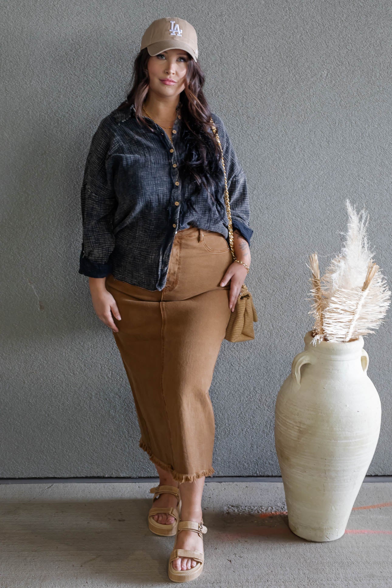 DAYTON BUTTON UP GAUZE SHIRT (ACID WASH)