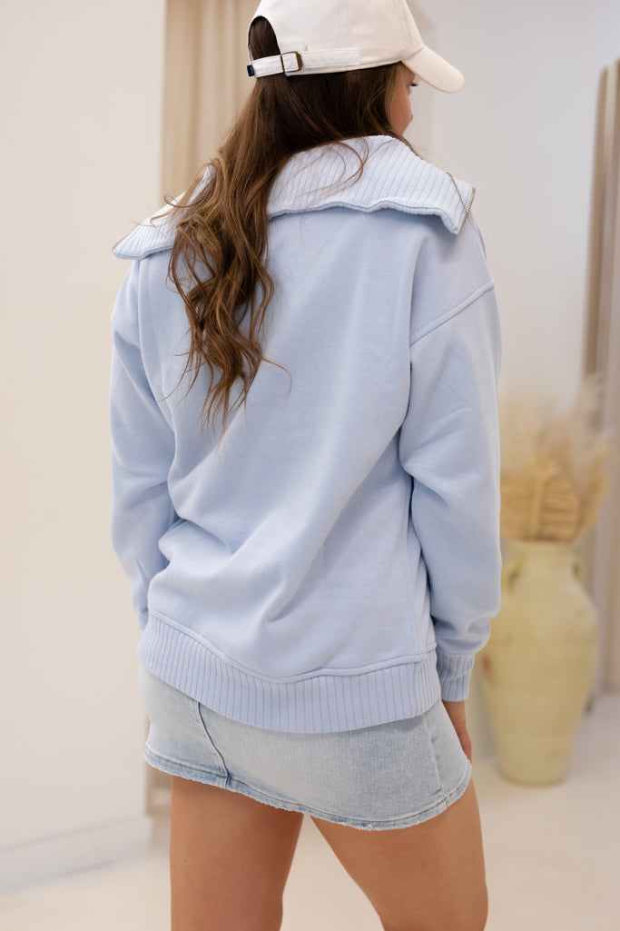 NEW HADDIE FLEECE FRENCH TERRY PULLOVER (SKY BLUE)