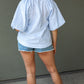 CARO STRIPED BLOUSE (BLUE)