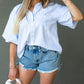 CARO STRIPED BLOUSE (BLUE)