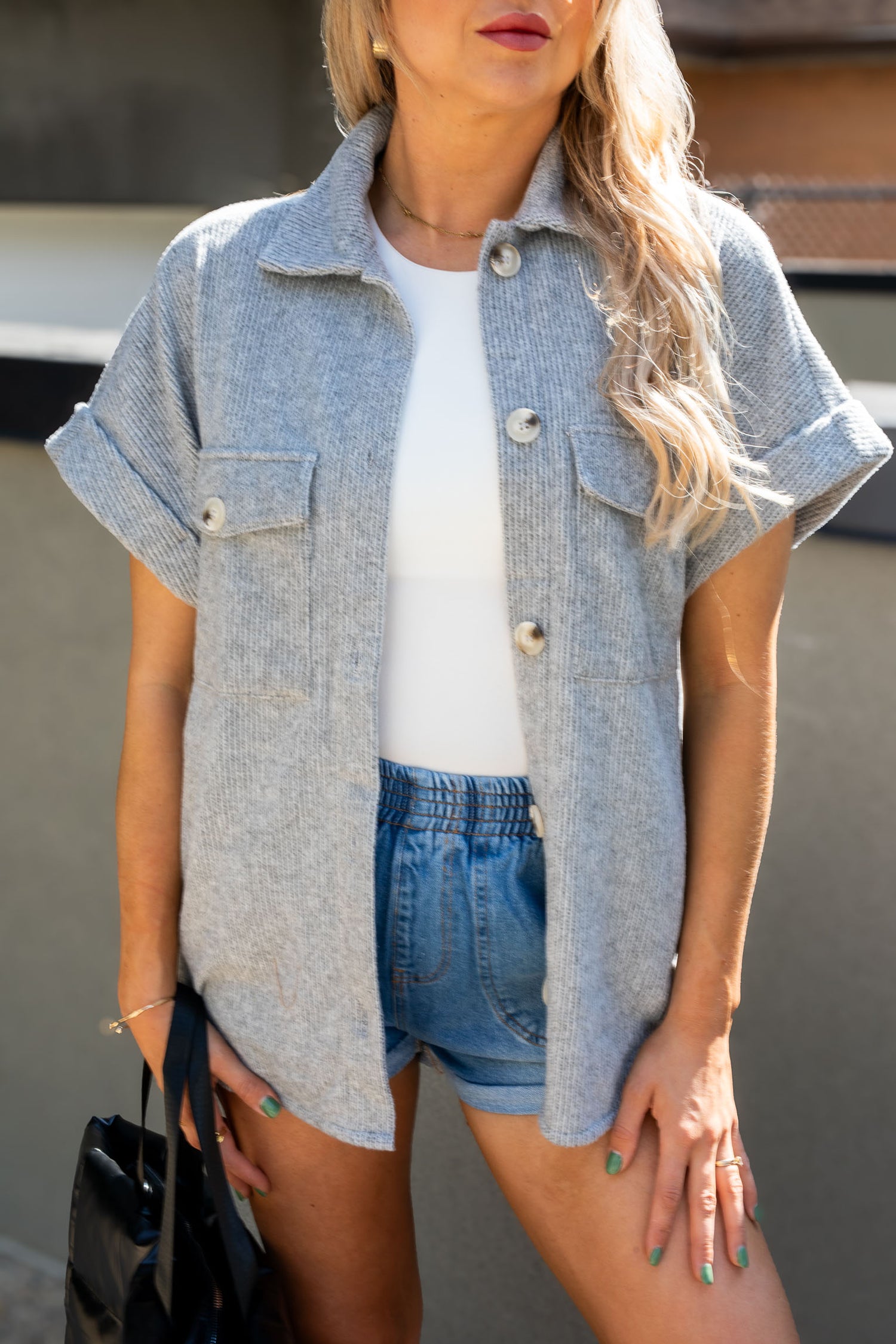 STARLA RIBBED T-SHIRT SHACKET