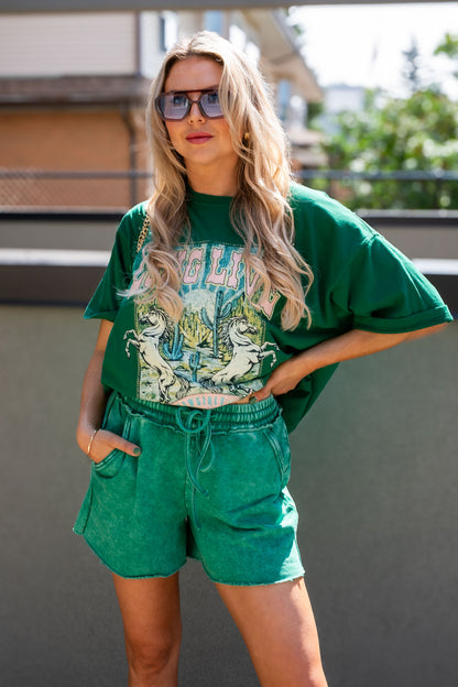 NEW GENINE JOGGER SHORT (GREEN)