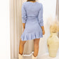 NEW NOA PEPLUM SWEATER DRESS (BLUE)