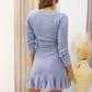 NEW NOA PEPLUM SWEATER DRESS (BLUE)