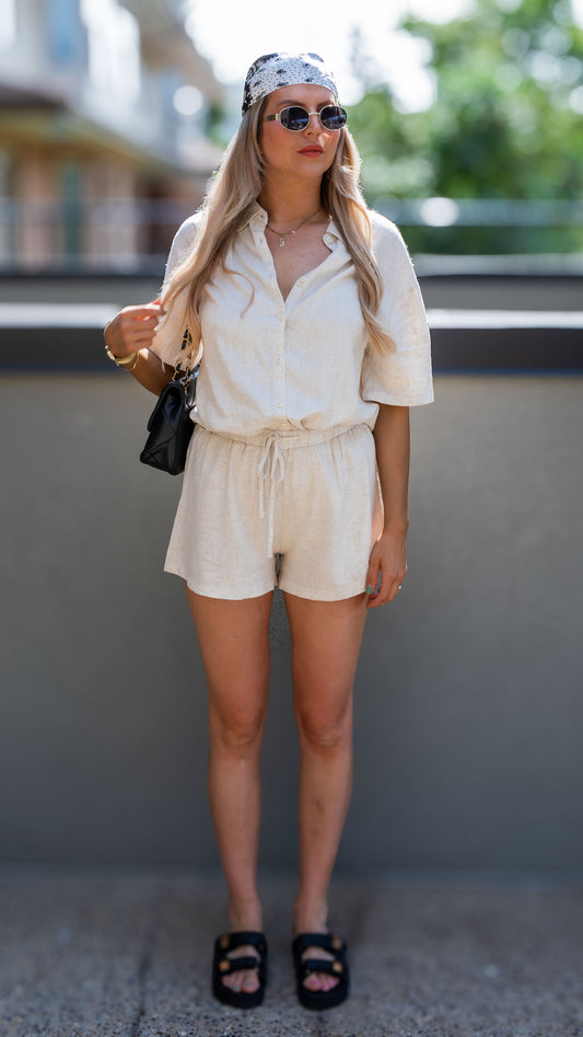 LYDIA TWO PIECE SHORT SET (LINEN)