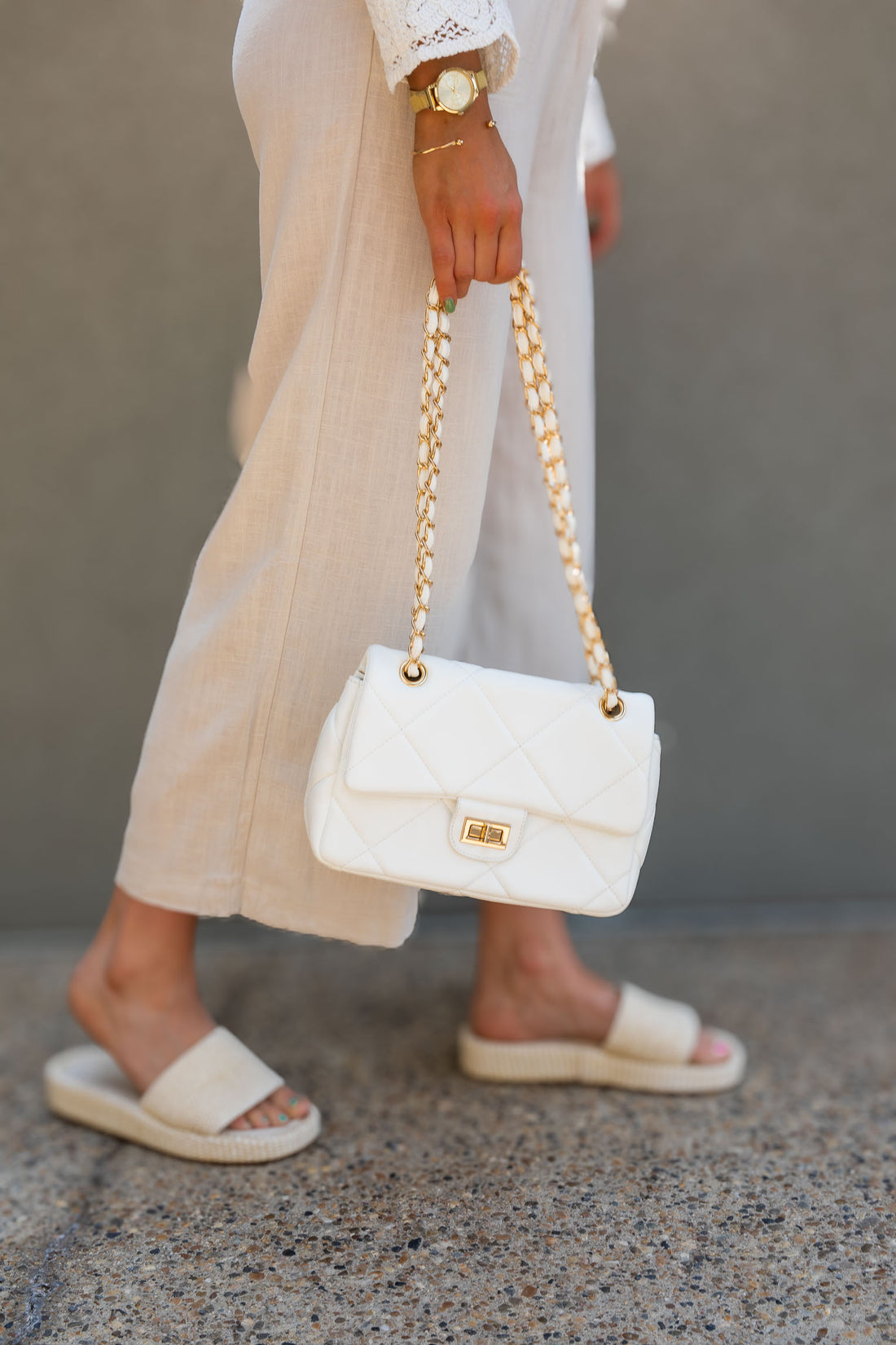 CELEST QUILTED BAG (WHITE)