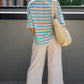 MAE CROCHET STRIPE TOP (BLUE)