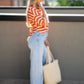 MAE CROCHET STRIPE TOP (ORANGE)