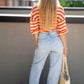 MAE CROCHET STRIPE TOP (ORANGE)