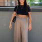 LORA LINEN STRAIGHT LEG PANT (BROWN)