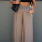 LORA LINEN STRAIGHT LEG PANT (BROWN)