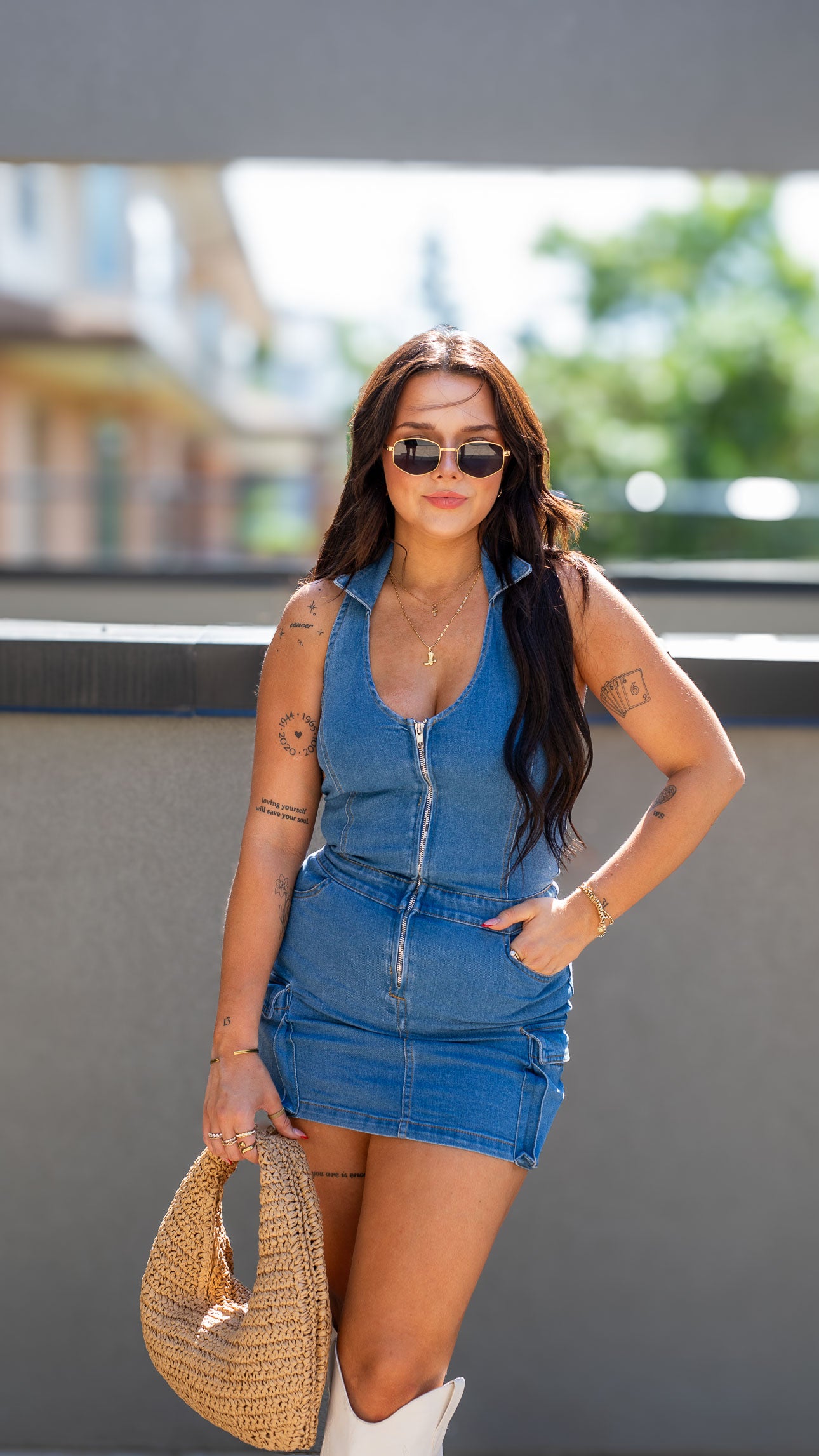 CARMEN MINI DENIM DRESS