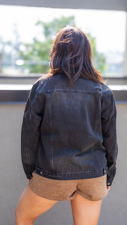 VINCENT CLASSIC FIT JEAN JACKET (BLACK)