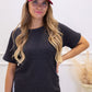 zenana knit charcoal t-shirt