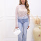 MORGAN DIAMOND MESH TOP (WHITE)
