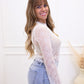 MORGAN DIAMOND MESH TOP (WHITE)