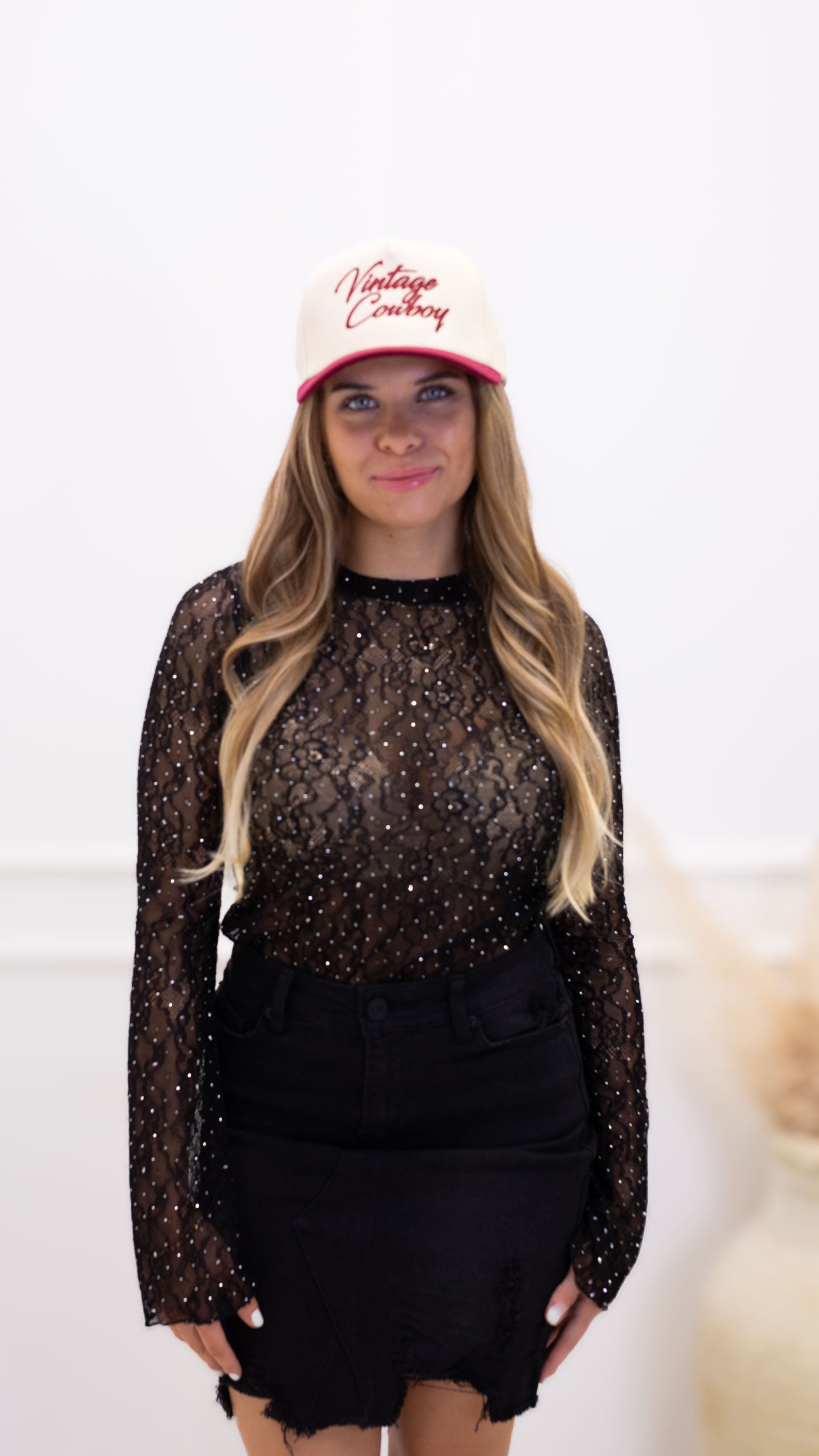 MORGAN MESH DIAMOND TOP (BLACK)