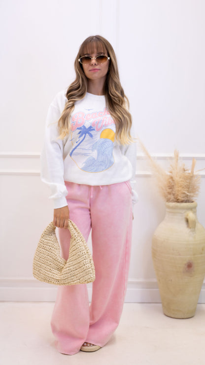 NEW JENINE JOGGER WIDE LEG PANT | PINK