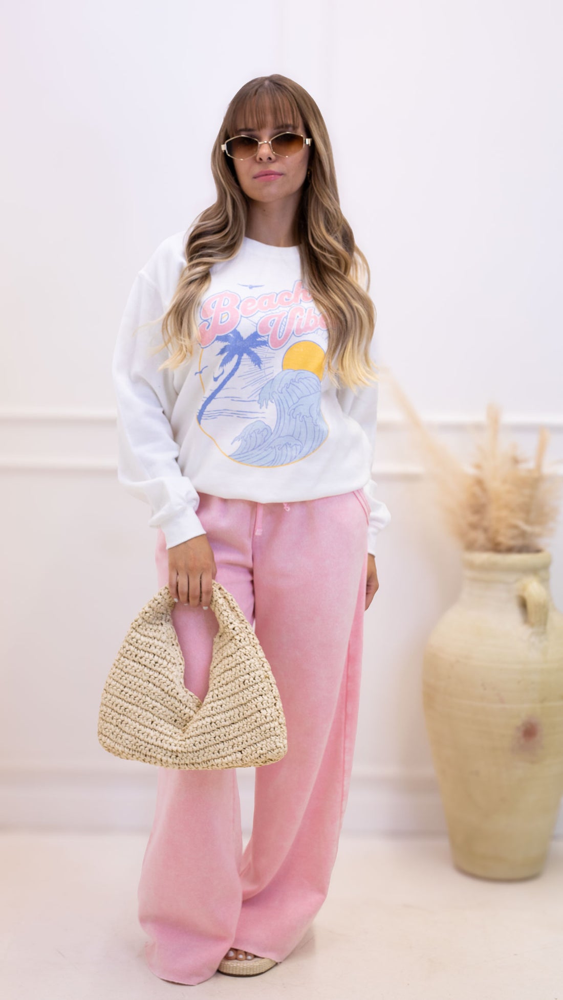 NEW JENINE JOGGER WIDE LEG PANT | PINK