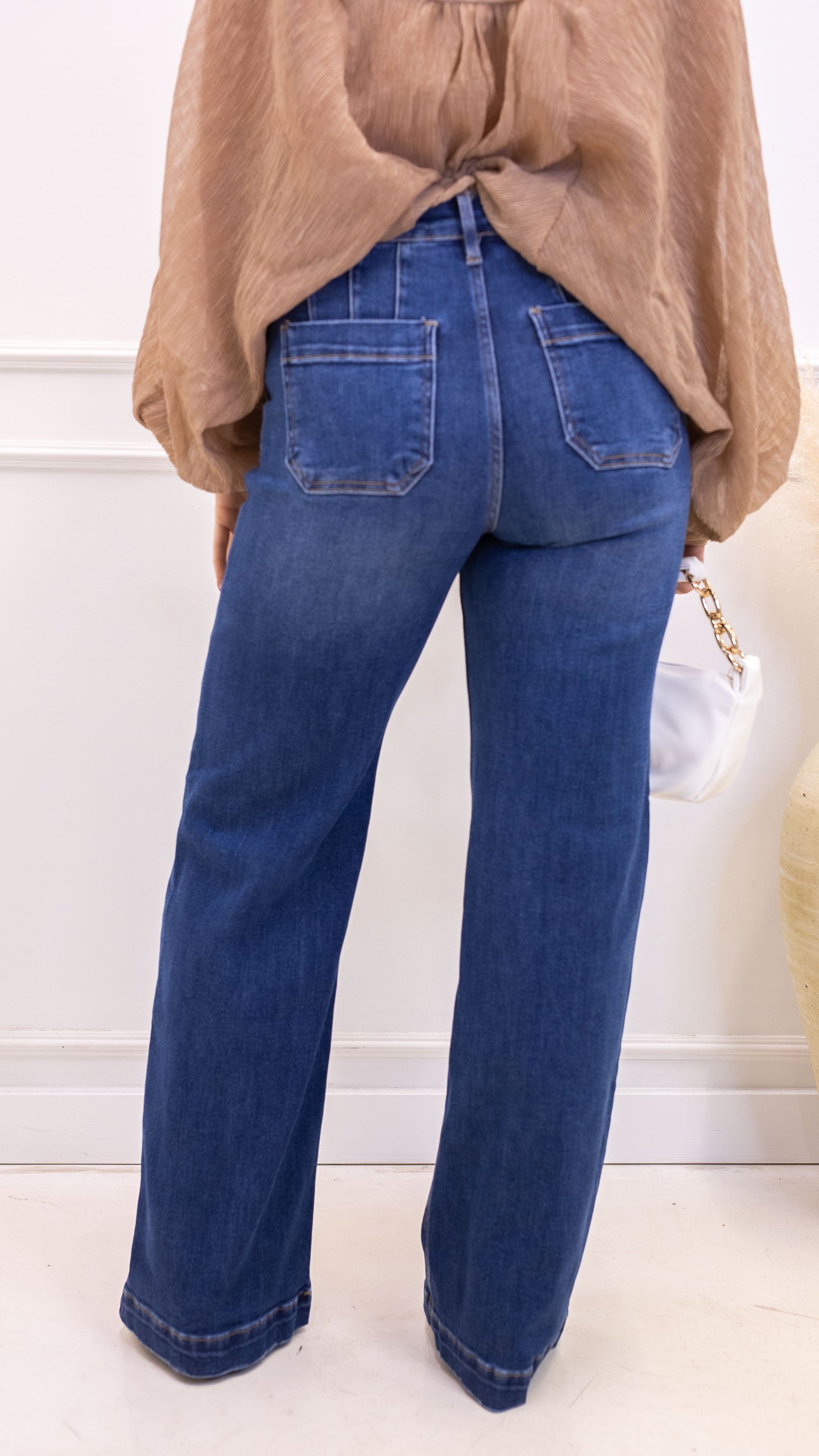 PORTIA WIDE LEG DARK BLUE JEAN