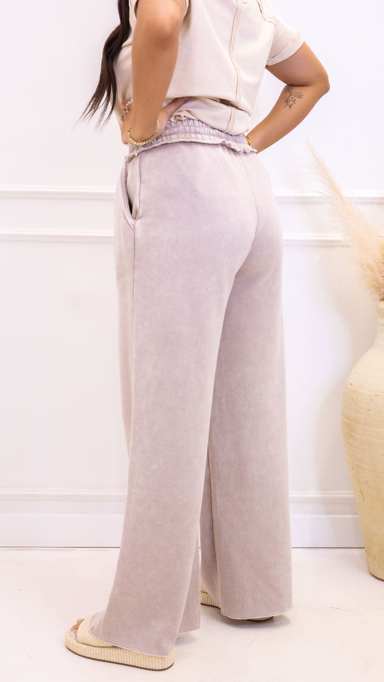 zenana sweatpant taupe