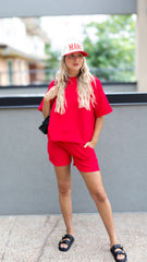 TALIN TWO PIECE SHORT SET (RED) | BEST SELLER