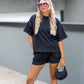 TALIN TWO PIECE SHORT SET (BLACK)