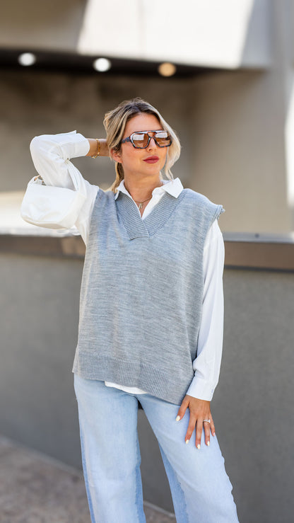 SAM HI-LOW SWEATER VEST